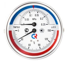 Термоманометр 80 мм, ТМТБ-31Р.1(0-120С)(0-0,6MPa)G12.2,5 ТИП - ТМТБ-31Р, температур РОСМА 00000002329 в Архангельске 1