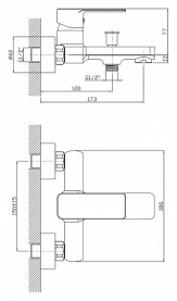 Смеситель для ванны Orange Merci M13-211cr с поворотным изливом, хром в Архангельске 1