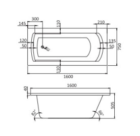 Ванна акриловая Santek Монако XL 160x75 с гидромассажем Комфорт 1WH112380 в Архангельске 2