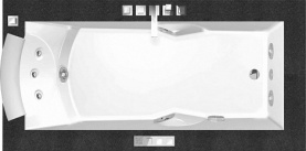 Ванна 180х90см SX со смес, дезинф. и подсветкой бел/хром/венге JACUZZI 9F43-344A в Архангельске 0