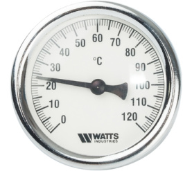 Термометр биметаллический с погружной гильзой 63 мм, штуц F+R801(T) 6375 Watts 10005809(03.01.060) в Архангельске 0