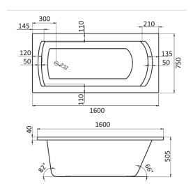 Ванна акриловая Santek Монако XL 160x75 с гидромассажем Базовая Плюс 1WH112360 в Архангельске 1