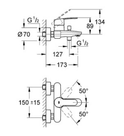 Смеситель для ванны Grohe Eurostyle Cosmopolitan 33591002 в Архангельске 1