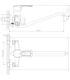 Смеситель для ванны Rossinka T40-34 в Архангельске 1