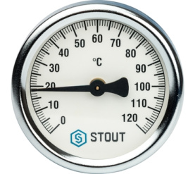 Термометр биметаллический накладной с пружиной. Корпус Dn 63 мм STOUT SIM-0004-630015 в Архангельске 1